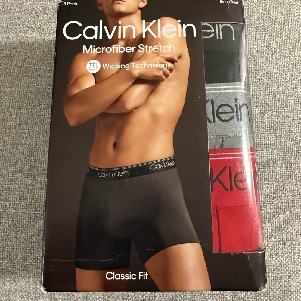 Calvin Klein Microfiber Stretch Boxer Briefs - Black, Gray, Red
